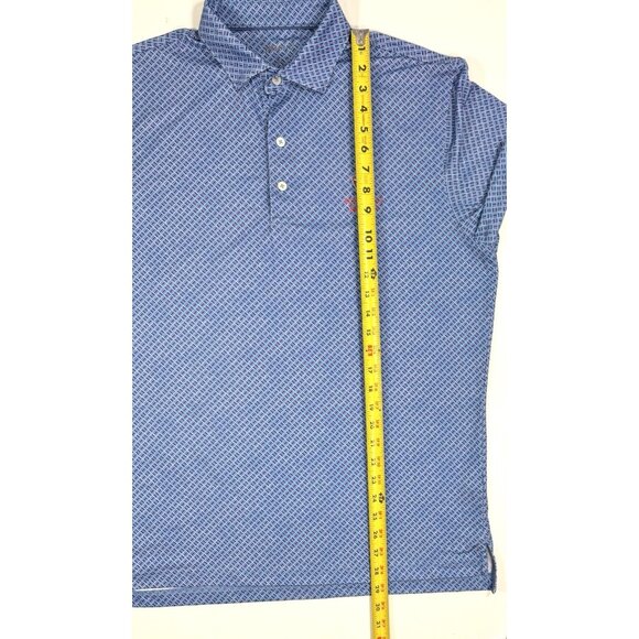 Johnnie-O Mens Carter Polo Shirt Sz Medium Geometric Scottsdale National Golf - Picture 12 of 12